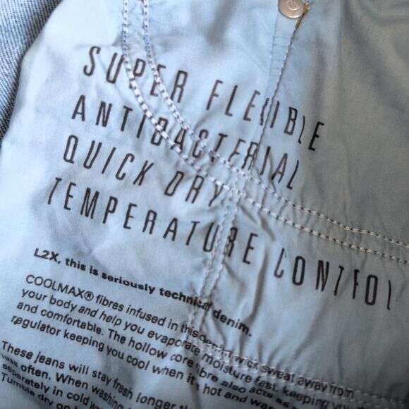 DU/ER Men's L2X Athletic Straight Technical Denim Jeans Medium Wash Blue 36x30 - Picture 5 of 10